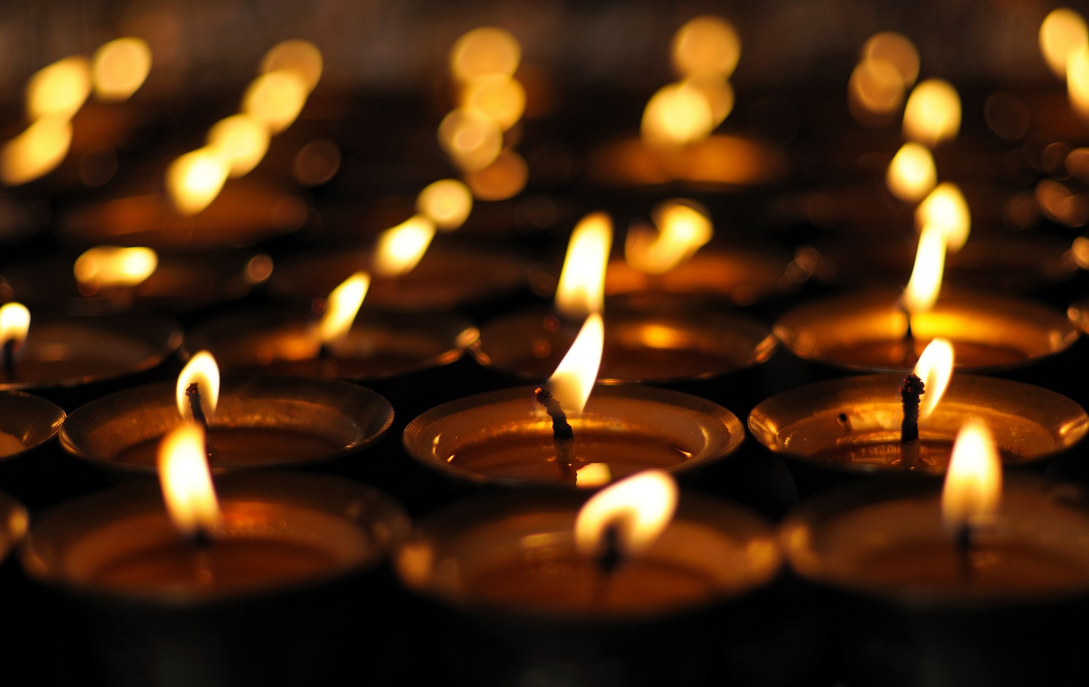 lit candles