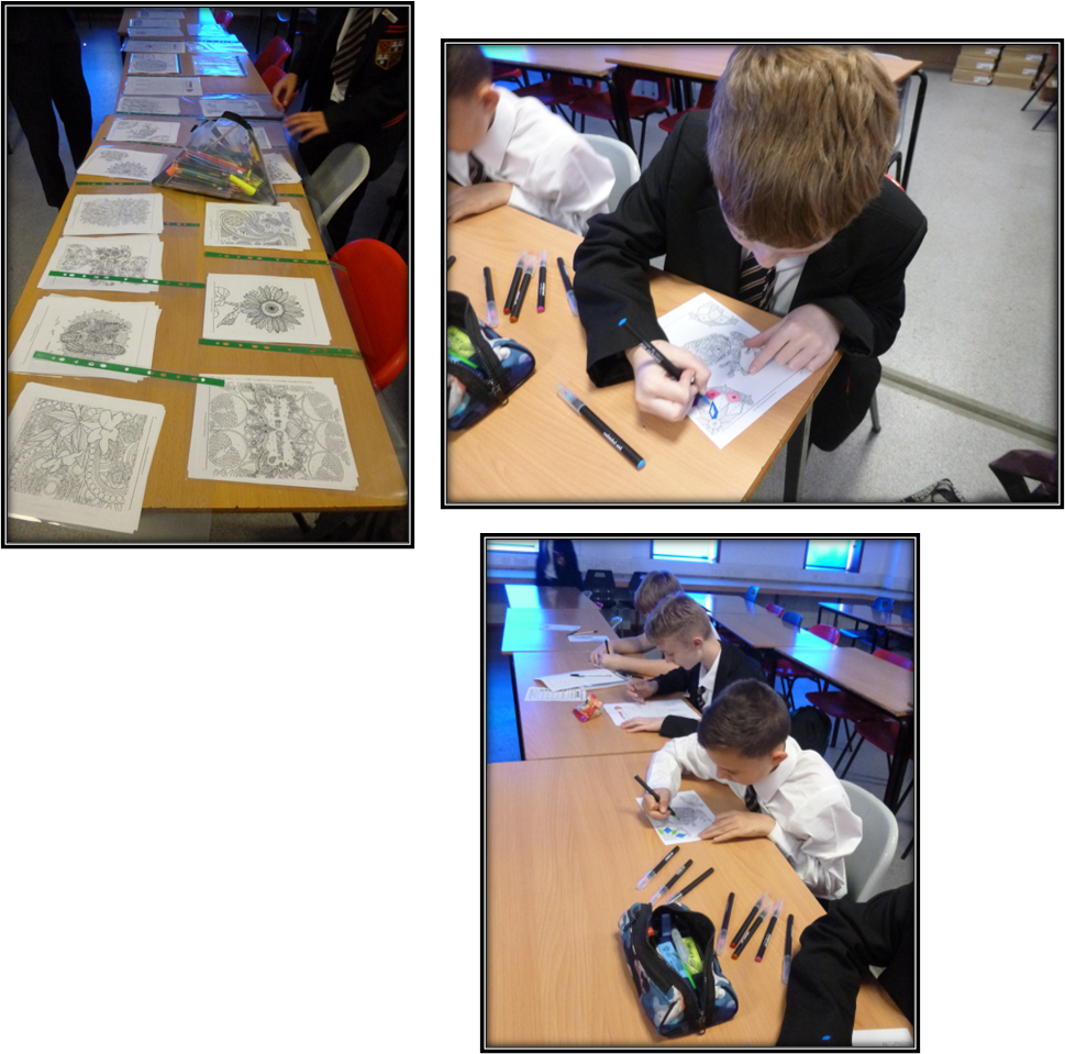 students drawing
