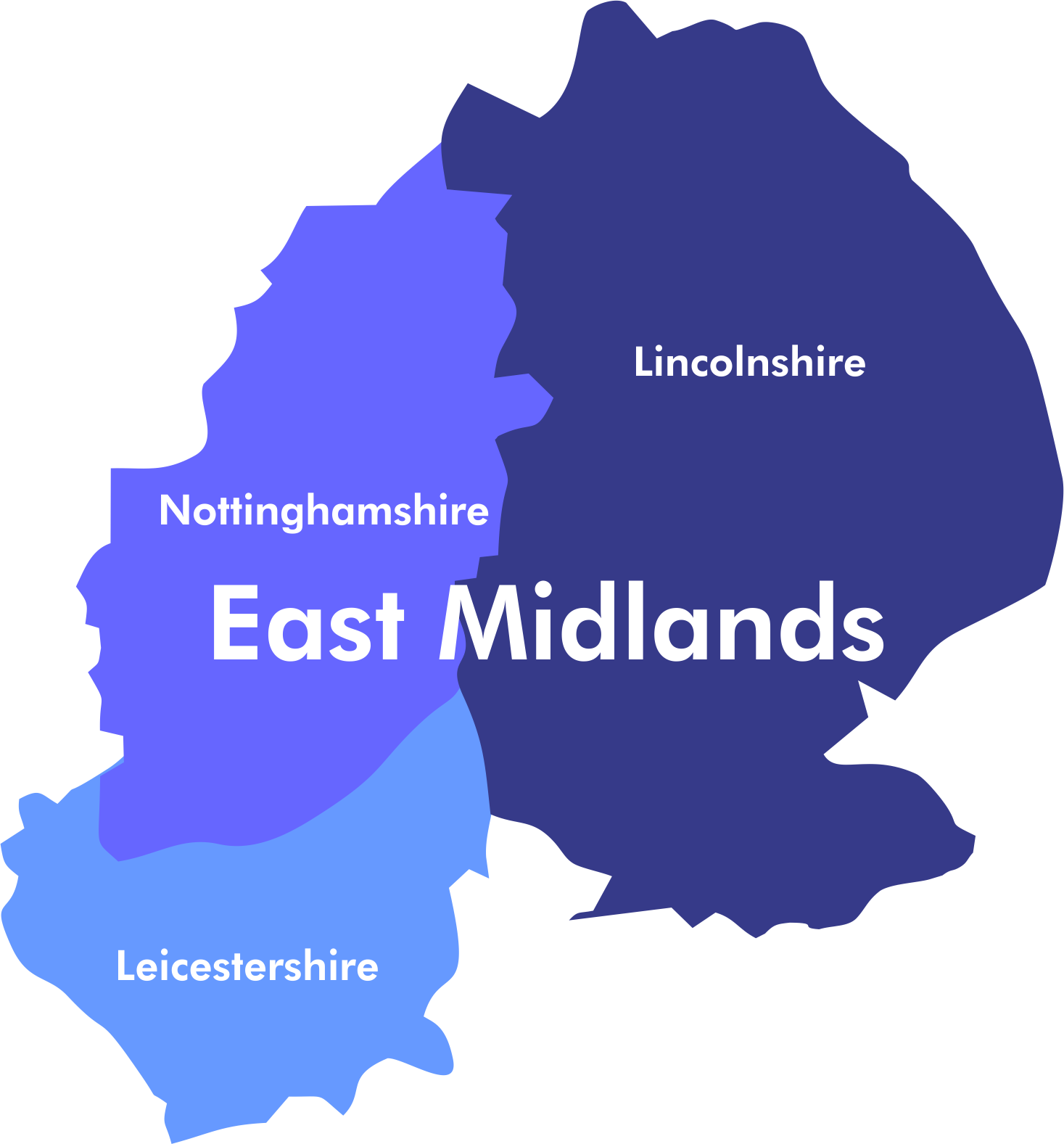 County Map With Names East Midlands County Map With Names East Midlands