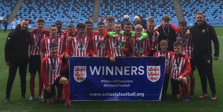 U16 team crowned champions in the ESFA U16 Elite Schools’ Cup A photo of U16 team crowned champions in the ESFA U16 Elite Schools’ Cup