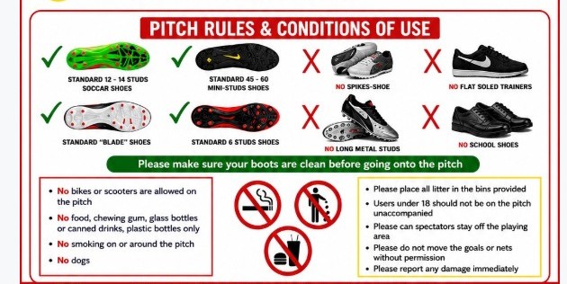 Image displaying allowed and disallowed footwear